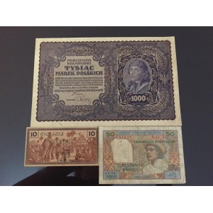 Mixing Lot, 3 Pieces Mixing Condition Banknotes