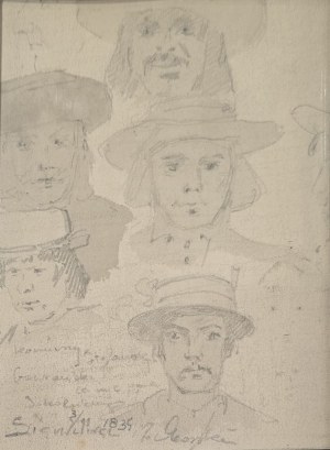 Maksymilian Oborski (1809-1878), Szkice głów, 1835