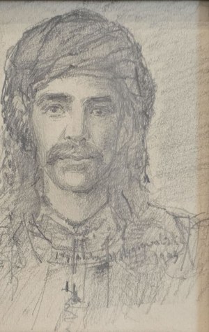 Feliks Michał Wygrzywalski (1875-1944), Portret mężczyzny w chuście, 1903