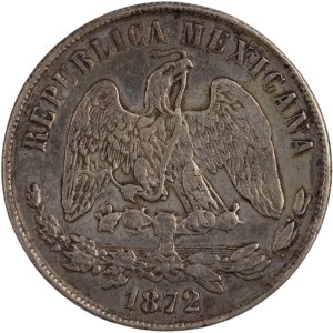 Mexico 1872 Pi O Silver Peso