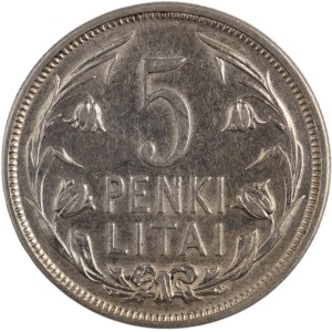 Litauen 1925 Silber 5 Litai