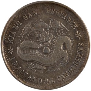 China 1899 Kiang Nan Silver 20 Cents Mint Error Die Clash