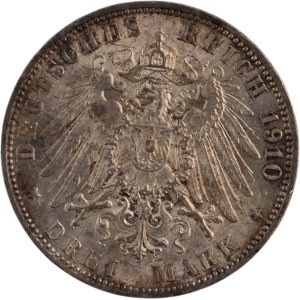 Germany 1910 J Hamburg Silver 3 Mark