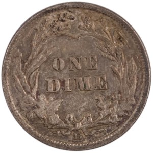 United States 1914-D Silver Barber Dime 10 Cents
