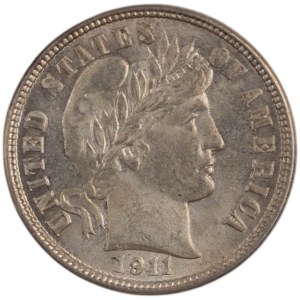 United States 1911-D Silver Barber Dime 10 Cents