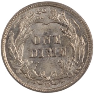 United States 1911-D Silver Barber Dime 10 Cents