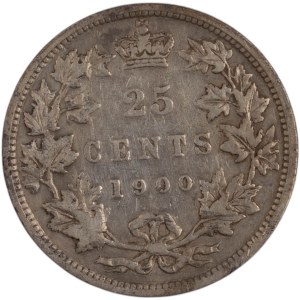 Canada 1900 Silver 25 Cents