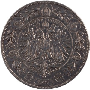 Austria 1907 Argento 5 Corona