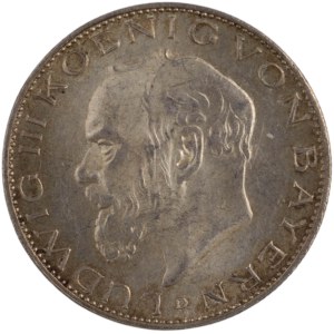 Germany 1914 D Bavaria Silver 2 Mark
