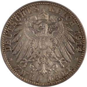 Germany 1914 D Bavaria Silver 2 Mark