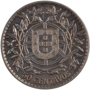 Portugal 1913 Argent 50 Centavos