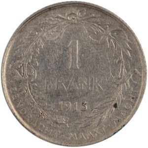 Belgicko 1913 Strieborný 1 frank DER BELGEN
