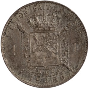 Belgicko 1886/66 Strieborný 1 frank