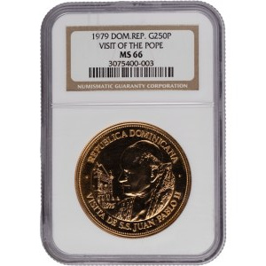 Dominican Republic 1979 250 Pesos John Paul II Gold Coin
