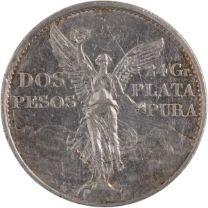 Mexico 1921 Silver 2 Pesos Winged Victory