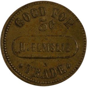 Canada St. Catharines 5 Cent H. Elmsie Brunswick Balke Merchant Token 976-C-E Breton 752 LeRoux 1024