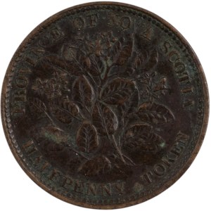 Canada 1856 Nova Scotia Half Penny Token NS-5A1