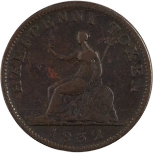 Canada 1832 Upper Canada Half Penny Token UC-14