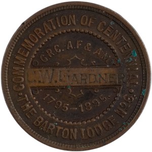 Canada Hamilton Ontario Barton Lodge No 6 Masonic Token 1795-1895
