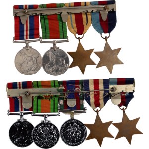 WW2 Canadian & British 2 Mounted Medal Groups