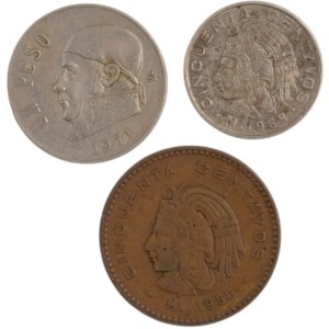 Mexico 1969-71 Coin Lot (3 Pieces)