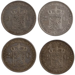 Pays-Bas 1930-38 Argent 2 1/2 Gulden (4 Pièces)