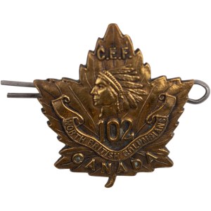 Canada WW1 102 North British Columbians Cap Badge