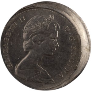 Canada 1974 10 cents Off Centre Strike Error