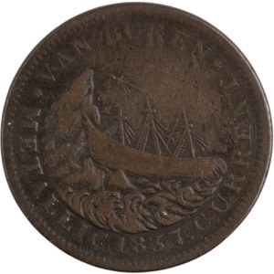 États-Unis 1841 Van Buren Webster Ship Hard Times Token