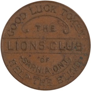 Canada Sarnia Ontario 1937 Lions Club Good Luck Token