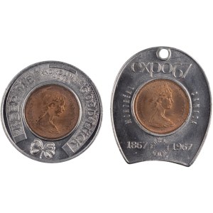 Canada Lucky Encased Penny Lot 1966 & Expo 1967 (2 Pieces)