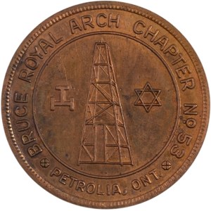 Canada Petrolia Ontario Chapter No. 95 Masonic Penny Token