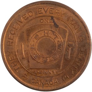 Canada Petrolia Ontario Chapter No. 95 Masonic Penny Token