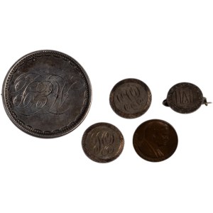 United States & Canada Love Token Pin Lot Includes Morgan (5 Pieces)