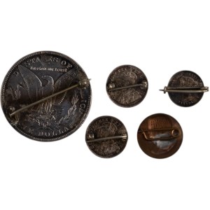 United States & Canada Love Token Pin Lot Includes Morgan (5 Pieces)