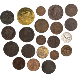 World Mixed Coins United States, Canada, Great Britain Etc (21 Pieces)