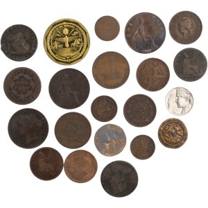 World Mixed Coins United States, Canada, Great Britain Etc (21 Pieces)