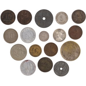 World Mixed Coins 1861-1998 Germany, Portugal (16 Pieces)