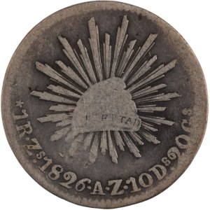 Mexico 1826 Zs AZ Silver 1 Real