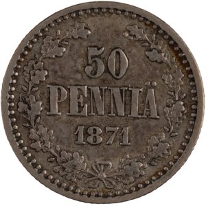 Finland 1869 Silver 50 Pennia
