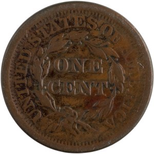 United States 1851 1 Cent Liberty Head Overdate