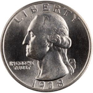 United States 1938 S 25 Cents Washington Silver Quarter