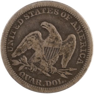 United States 1855 25 Cents Seated Liberty Quarter