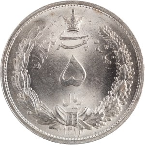 Iran 1933/1 AH1312/0 Silver 5 Rials