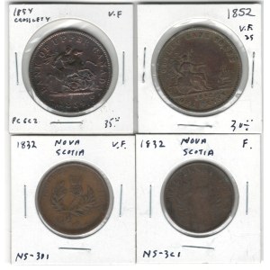 Canada Nova Scotia, Province of Canada, Upper Canada Token Lot (4 Pieces)
