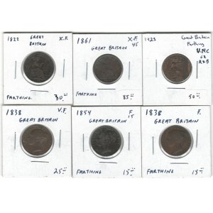 Great Britain 1822-1923 Farthing (6 Pieces)