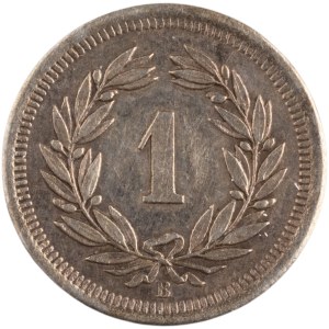Švajčiarsko 1892 Striebro 1 Rappen
