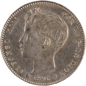 Hiszpania 1896 PGV Srebrna 1 Peseta