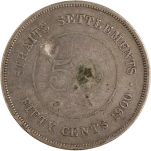 Straits Settlements 1900 Silver 50 Cents