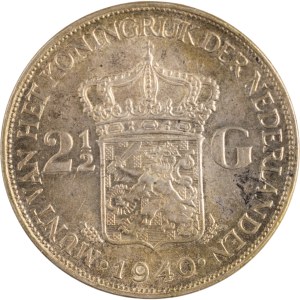 Pays-Bas 1940 Argent 2 1/2 Gulden Date clé